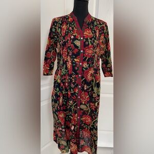 J.Peterman Indian inspired shirt dress XS tunic beach cover